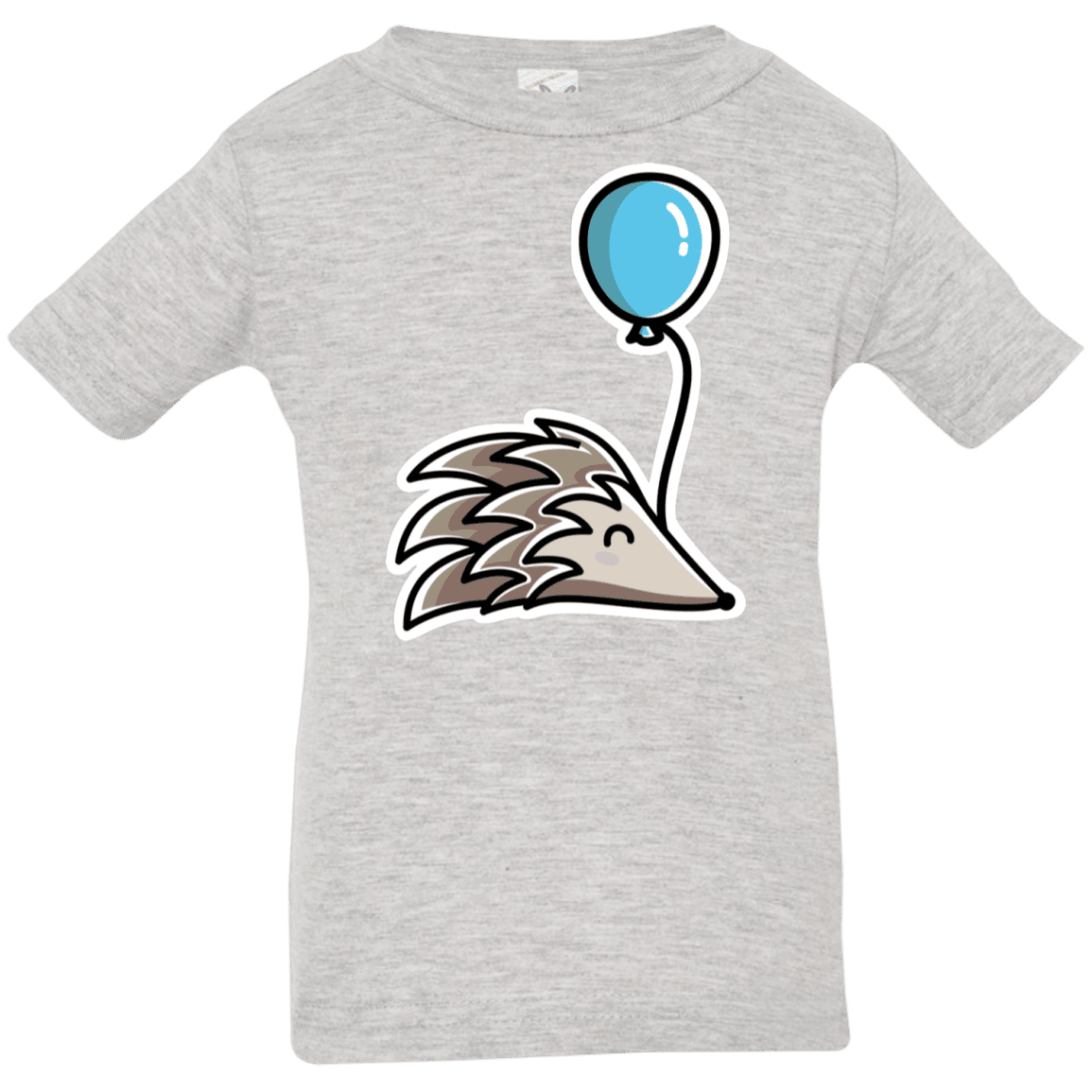T-Shirts Heather Grey / 6 Months Kawaii Hedgehog with Balloon Infant Premium T-Shirt