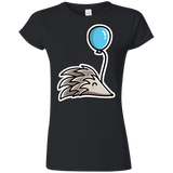 T-Shirts Black / S Kawaii Hedgehog with Balloon Junior Slimmer-Fit T-Shirt