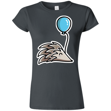 T-Shirts Charcoal / S Kawaii Hedgehog with Balloon Junior Slimmer-Fit T-Shirt