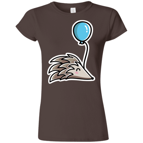 T-Shirts Dark Chocolate / S Kawaii Hedgehog with Balloon Junior Slimmer-Fit T-Shirt