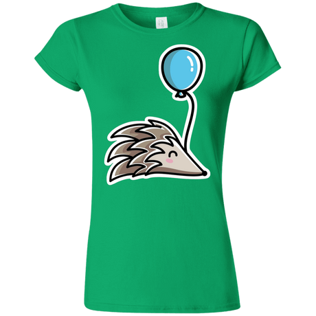 T-Shirts Irish Green / S Kawaii Hedgehog with Balloon Junior Slimmer-Fit T-Shirt