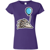 T-Shirts Purple / S Kawaii Hedgehog with Balloon Junior Slimmer-Fit T-Shirt