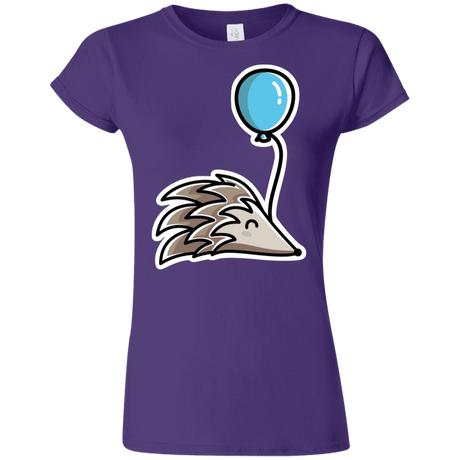 T-Shirts Purple / S Kawaii Hedgehog with Balloon Junior Slimmer-Fit T-Shirt