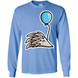 T-Shirts Carolina Blue / S Kawaii Hedgehog with Balloon Men's Long Sleeve T-Shirt