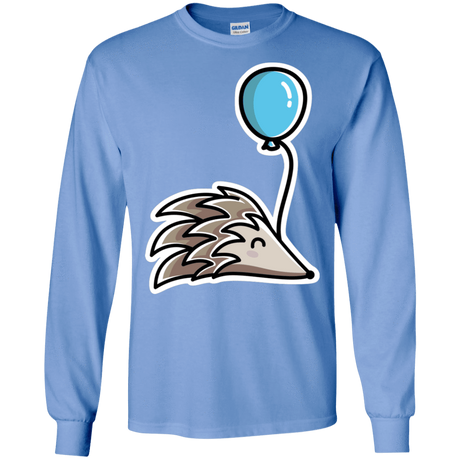 T-Shirts Carolina Blue / S Kawaii Hedgehog with Balloon Men's Long Sleeve T-Shirt