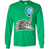 T-Shirts Irish Green / S Kawaii Hedgehog with Balloon Men's Long Sleeve T-Shirt