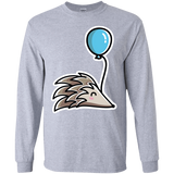 T-Shirts Sport Grey / S Kawaii Hedgehog with Balloon Men's Long Sleeve T-Shirt