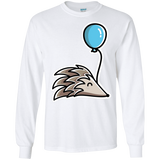 T-Shirts White / S Kawaii Hedgehog with Balloon Men's Long Sleeve T-Shirt