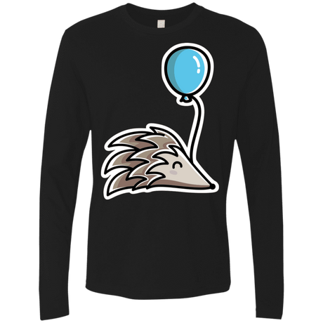 T-Shirts Black / S Kawaii Hedgehog with Balloon Men's Premium Long Sleeve