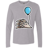 T-Shirts Heather Grey / S Kawaii Hedgehog with Balloon Men's Premium Long Sleeve