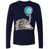 T-Shirts Midnight Navy / S Kawaii Hedgehog with Balloon Men's Premium Long Sleeve