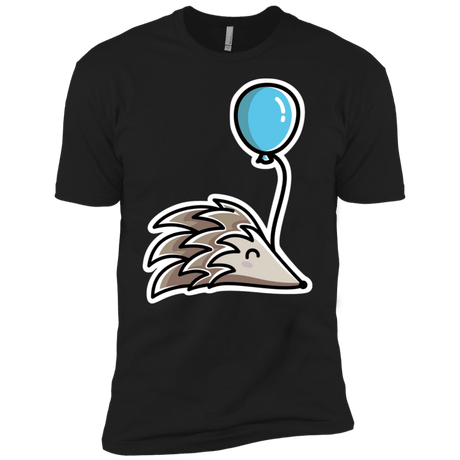 T-Shirts Black / X-Small Kawaii Hedgehog with Balloon Men's Premium T-Shirt