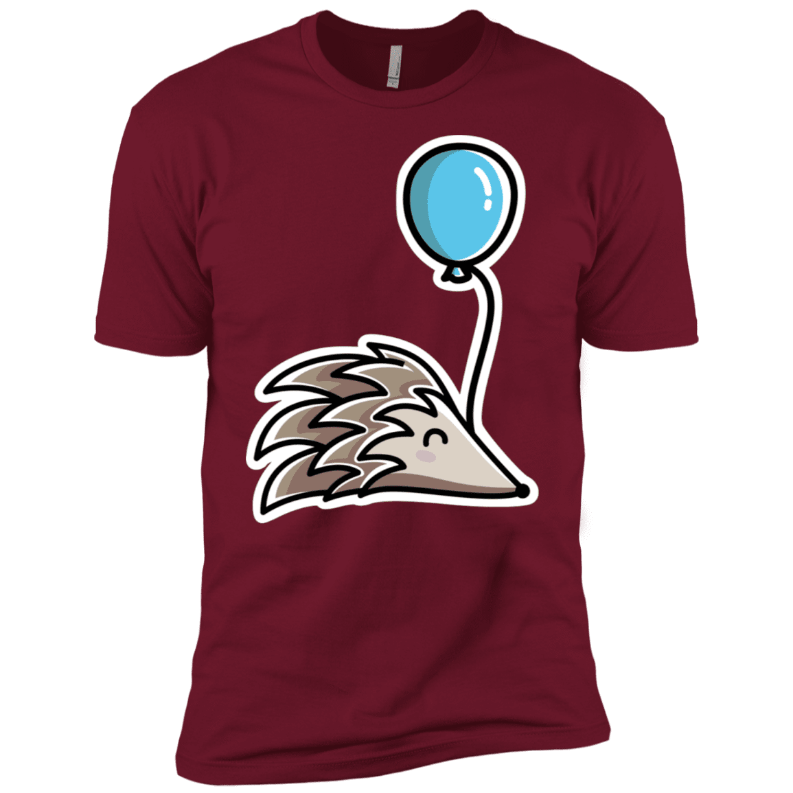 T-Shirts Cardinal / X-Small Kawaii Hedgehog with Balloon Men's Premium T-Shirt