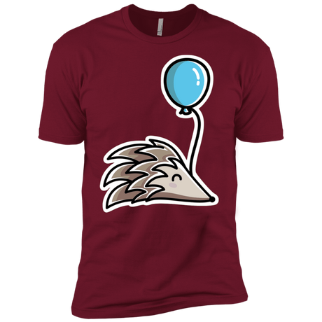 T-Shirts Cardinal / X-Small Kawaii Hedgehog with Balloon Men's Premium T-Shirt