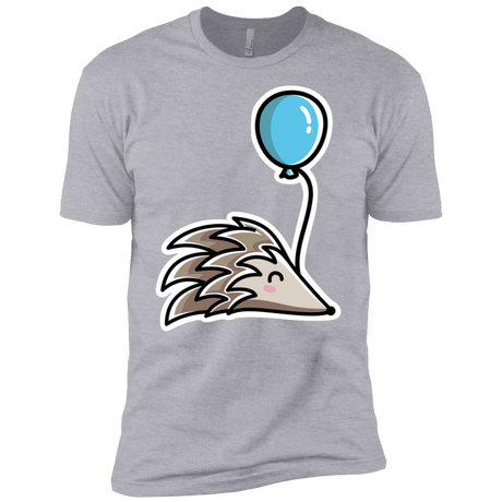 T-Shirts Heather Grey / X-Small Kawaii Hedgehog with Balloon Men's Premium T-Shirt