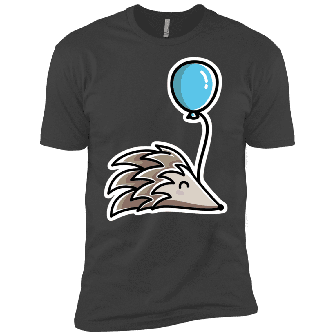 T-Shirts Heavy Metal / X-Small Kawaii Hedgehog with Balloon Men's Premium T-Shirt