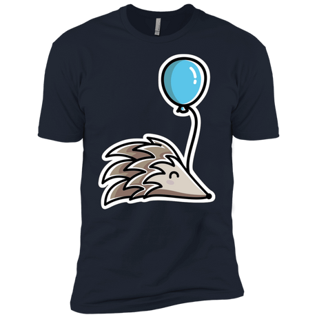 T-Shirts Midnight Navy / X-Small Kawaii Hedgehog with Balloon Men's Premium T-Shirt