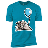 T-Shirts Turquoise / X-Small Kawaii Hedgehog with Balloon Men's Premium T-Shirt