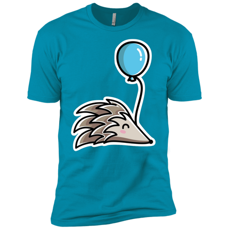 T-Shirts Turquoise / X-Small Kawaii Hedgehog with Balloon Men's Premium T-Shirt