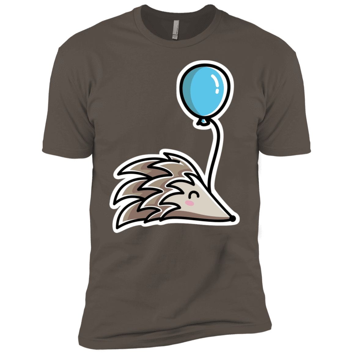 T-Shirts Warm Grey / X-Small Kawaii Hedgehog with Balloon Men's Premium T-Shirt