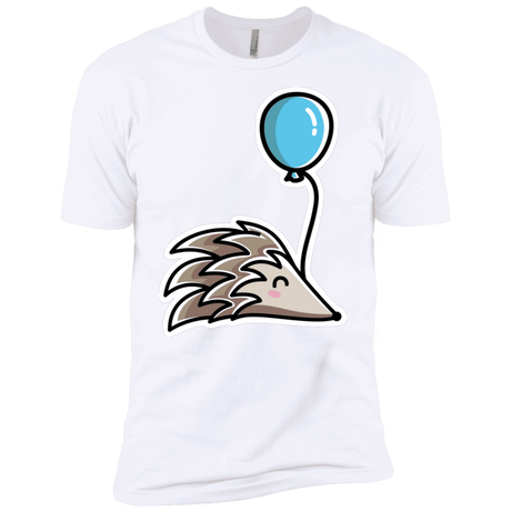 T-Shirts White / X-Small Kawaii Hedgehog with Balloon Men's Premium T-Shirt