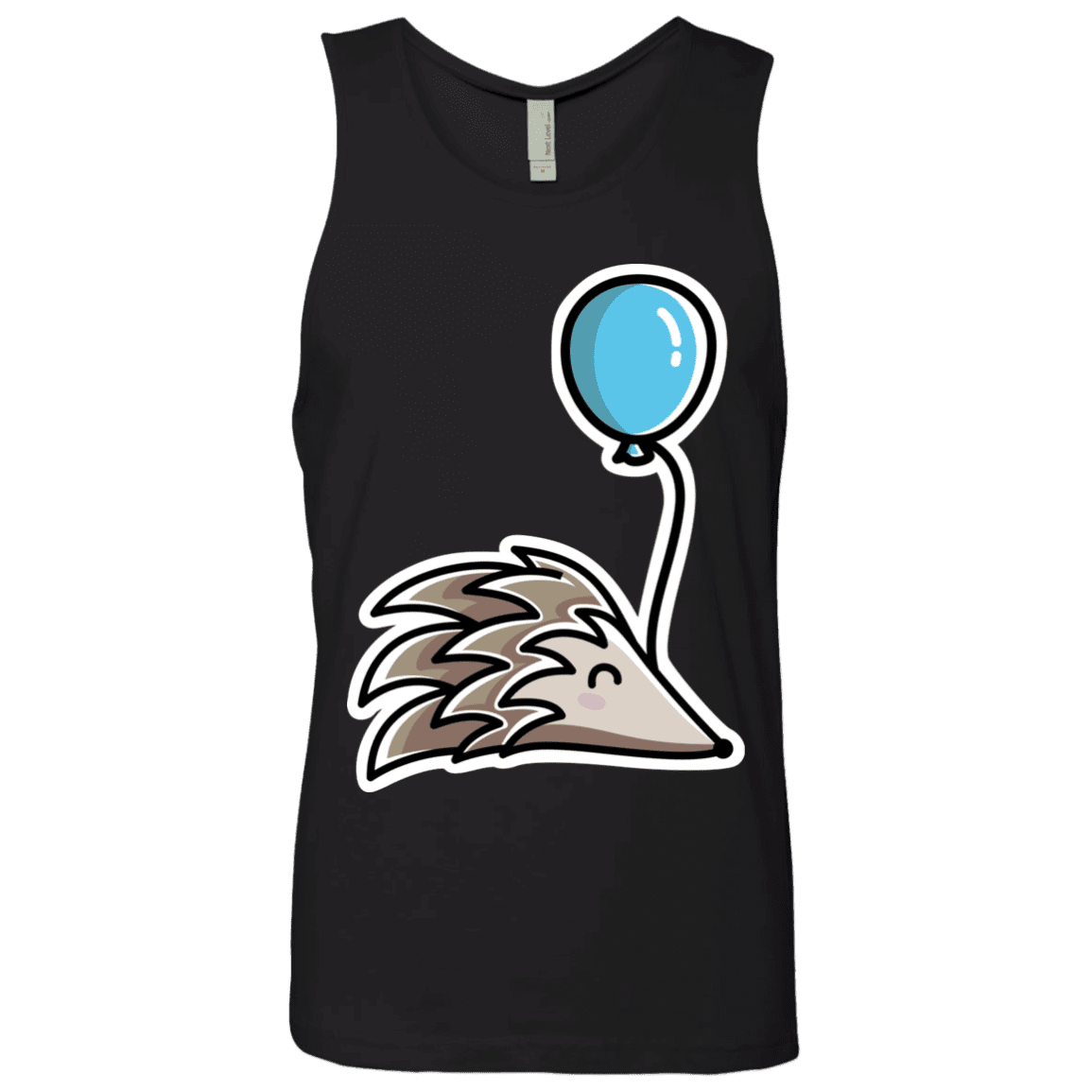 T-Shirts Black / S Kawaii Hedgehog with Balloon Men's Premium Tank Top