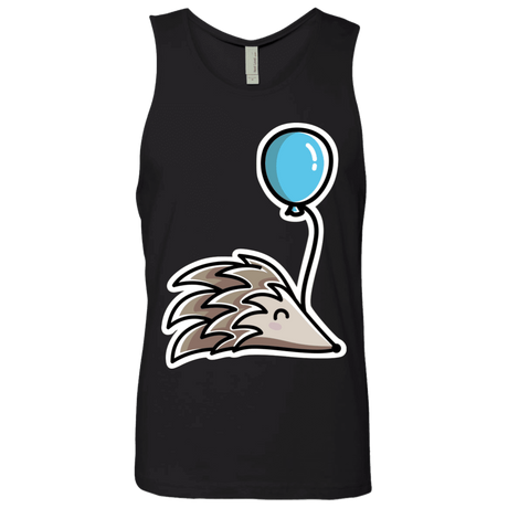 T-Shirts Black / S Kawaii Hedgehog with Balloon Men's Premium Tank Top