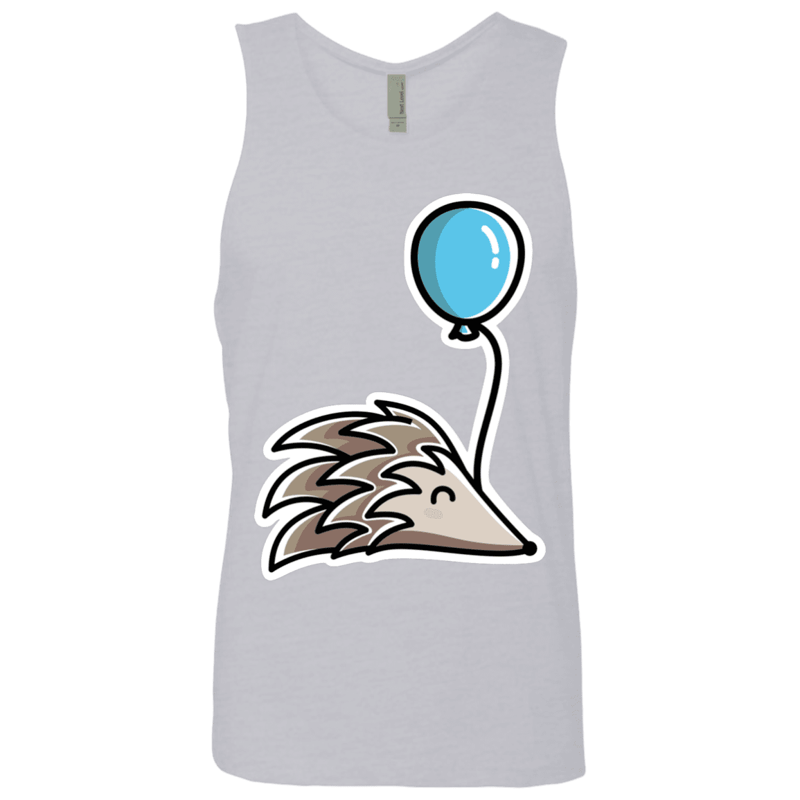 T-Shirts Heather Grey / S Kawaii Hedgehog with Balloon Men's Premium Tank Top