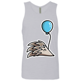 T-Shirts Heather Grey / S Kawaii Hedgehog with Balloon Men's Premium Tank Top