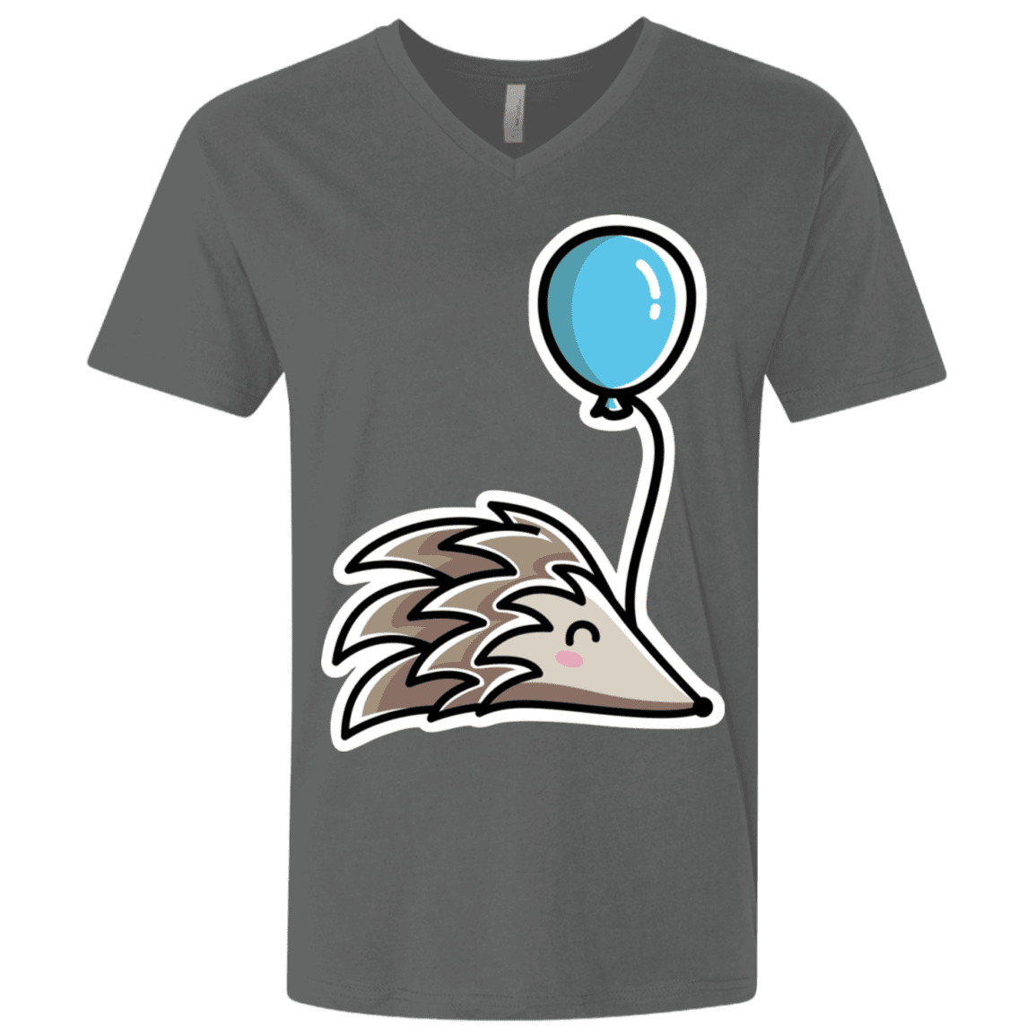 T-Shirts Heavy Metal / X-Small Kawaii Hedgehog with Balloon Men's Premium V-Neck