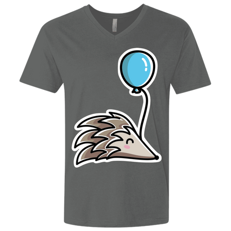 T-Shirts Heavy Metal / X-Small Kawaii Hedgehog with Balloon Men's Premium V-Neck