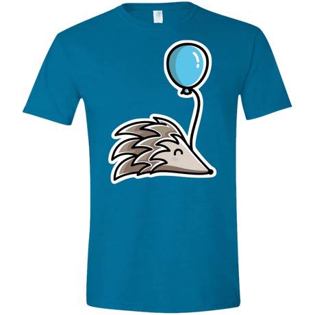 T-Shirts Antique Sapphire / S Kawaii Hedgehog with Balloon Men's Semi-Fitted Softstyle