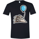 T-Shirts Black / X-Small Kawaii Hedgehog with Balloon Men's Semi-Fitted Softstyle