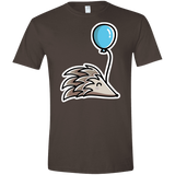 T-Shirts Dark Chocolate / S Kawaii Hedgehog with Balloon Men's Semi-Fitted Softstyle