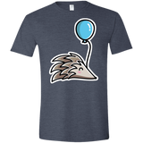T-Shirts Heather Navy / S Kawaii Hedgehog with Balloon Men's Semi-Fitted Softstyle