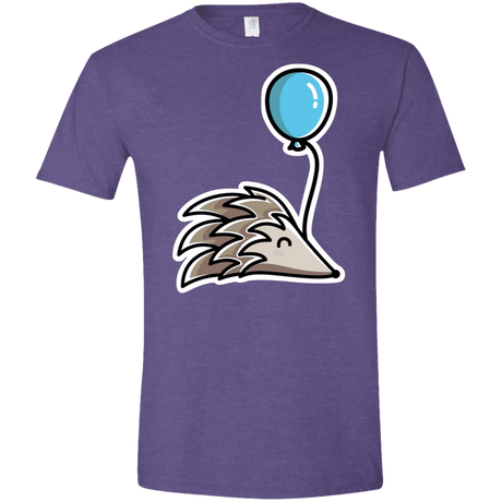 T-Shirts Heather Purple / S Kawaii Hedgehog with Balloon Men's Semi-Fitted Softstyle