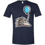 T-Shirts Navy / X-Small Kawaii Hedgehog with Balloon Men's Semi-Fitted Softstyle