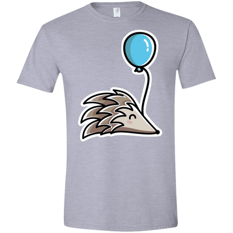 T-Shirts Sport Grey / X-Small Kawaii Hedgehog with Balloon Men's Semi-Fitted Softstyle