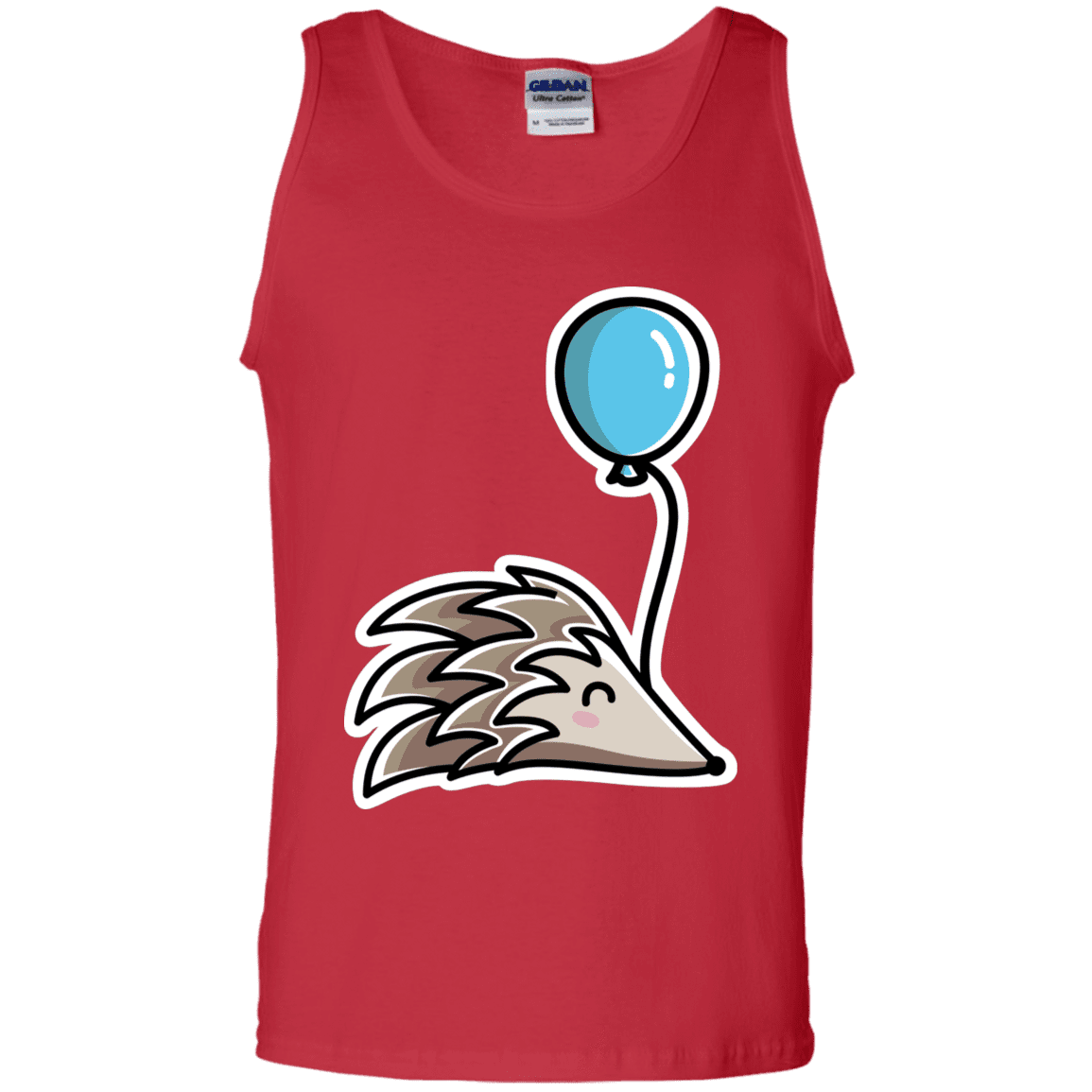 T-Shirts Red / S Kawaii Hedgehog with Balloon Men's Tank Top