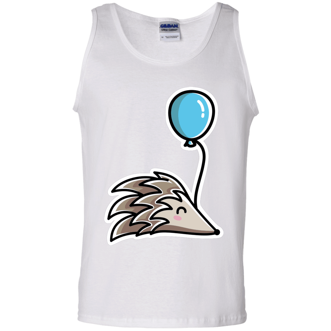 T-Shirts White / S Kawaii Hedgehog with Balloon Men's Tank Top