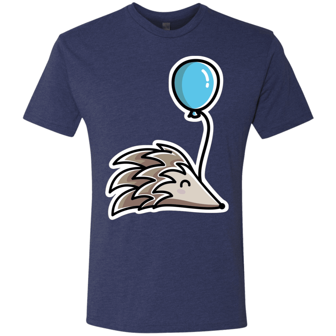 T-Shirts Vintage Navy / S Kawaii Hedgehog with Balloon Men's Triblend T-Shirt