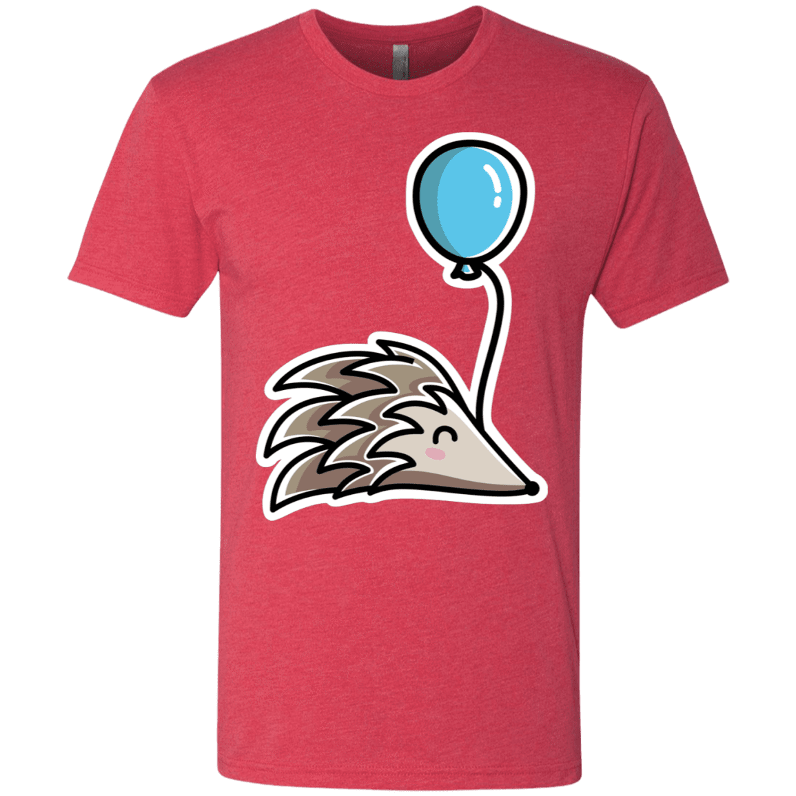 T-Shirts Vintage Red / S Kawaii Hedgehog with Balloon Men's Triblend T-Shirt