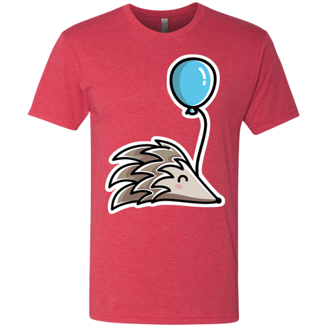 T-Shirts Vintage Red / S Kawaii Hedgehog with Balloon Men's Triblend T-Shirt