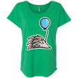 T-Shirts Envy / X-Small Kawaii Hedgehog with Balloon Triblend Dolman Sleeve