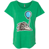 T-Shirts Envy / X-Small Kawaii Hedgehog with Balloon Triblend Dolman Sleeve