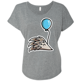 T-Shirts Premium Heather / X-Small Kawaii Hedgehog with Balloon Triblend Dolman Sleeve