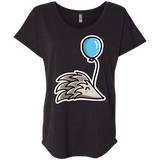 T-Shirts Vintage Black / X-Small Kawaii Hedgehog with Balloon Triblend Dolman Sleeve