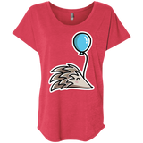T-Shirts Vintage Red / X-Small Kawaii Hedgehog with Balloon Triblend Dolman Sleeve