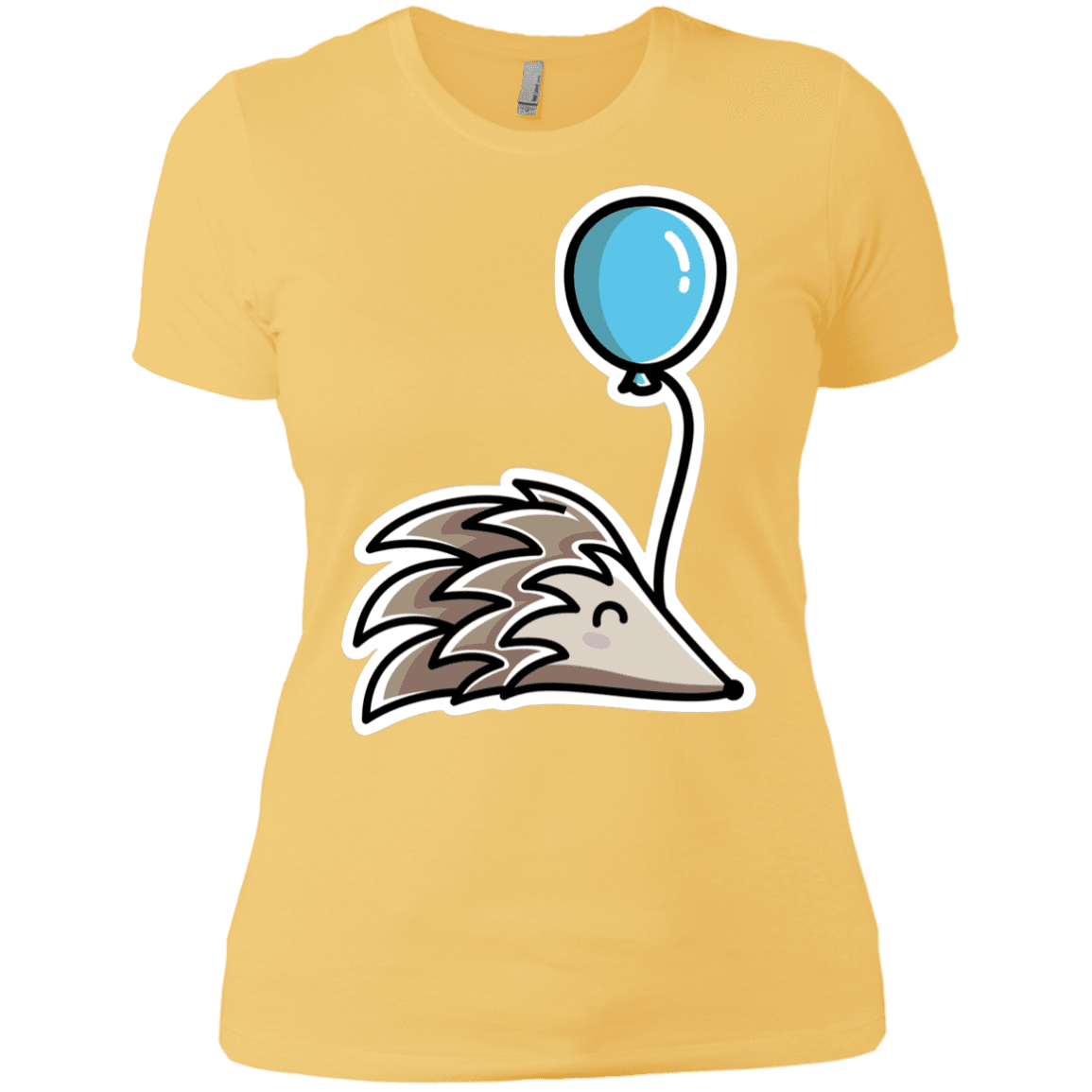 T-Shirts Banana Cream/ / X-Small Kawaii Hedgehog with Balloon Women's Premium T-Shirt