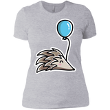 T-Shirts Heather Grey / X-Small Kawaii Hedgehog with Balloon Women's Premium T-Shirt